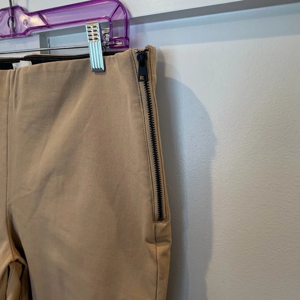 Everlane Women's Bi-Stretch Work Pants Mid Rise Slim Leg Cornstalk Tan Beige 12 - Picture 3 of 7